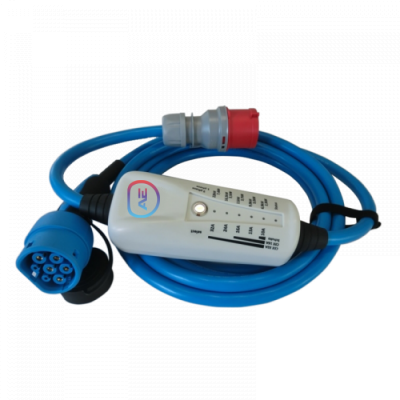 Mobilna stacja AE 99-1.10.12 (22kW, kabel 7,5 m, typ 2, CEE, Bluetooth, licznik energii)